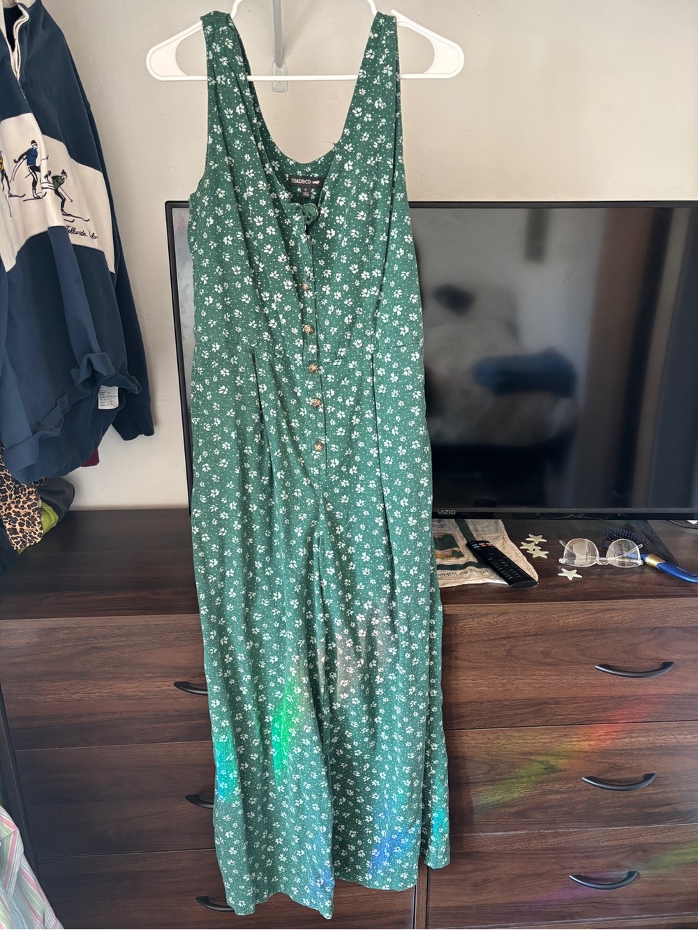 Toad & Co green jumpsuit
